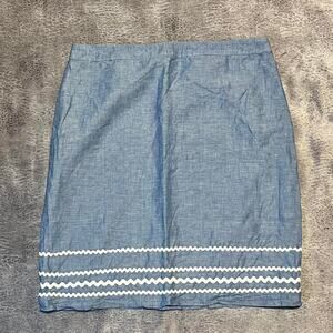 Ann taylor chambray linen midi sk